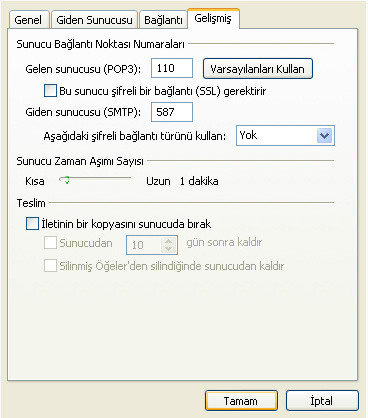 outlook 2010 mail ayarları / Kayseri Web Tasarım